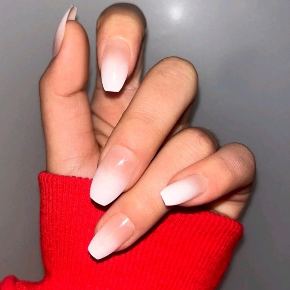 Short Coffin Ombre Press on Nails